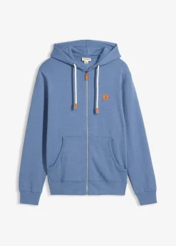 Sweat zippé à capuche et détails enduits
