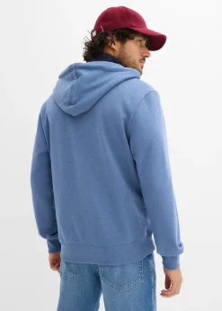 Sweat zippé à capuche et détails enduits
