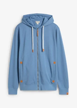 Sweat zippé à capuche et détails enduits