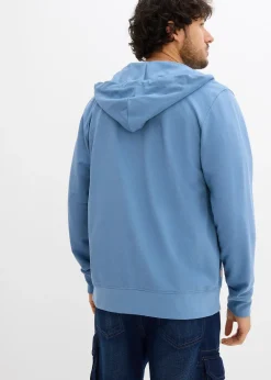 Sweat zippé à capuche et détails enduits