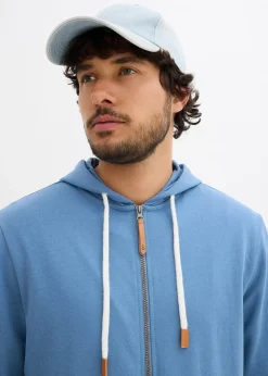 Sweat zippé à capuche et détails enduits