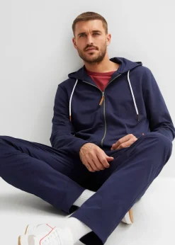 Sweat zippé à capuche et détails enduits