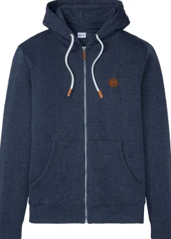 Sweat zippé à capuche et détails enduits