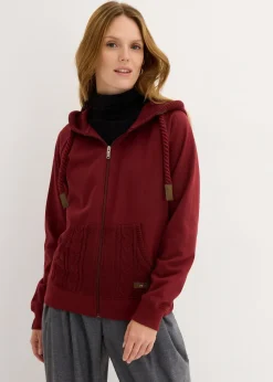 Sweat zippé à capuche et poches en maille