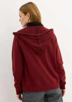 Sweat zippé à capuche et poches en maille