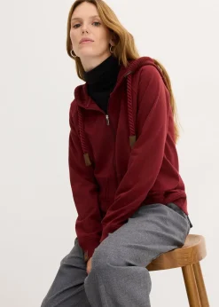 Sweat zippé à capuche et poches en maille
