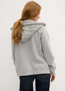 Sweat zippé à capuche et poches en maille