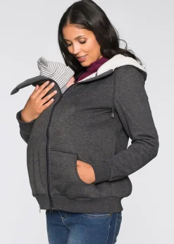 Sweat zippé de grossesse et de portage, intérieur douillet