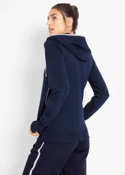Sweat zippé en coton extensible