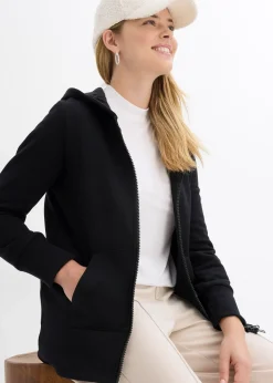 Sweat zippé en doux coton mélangé