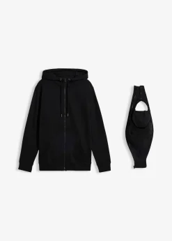 Sweat zippé homme en coton avec empiècement de portage