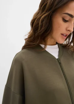 Sweat zippé oversize en matière néoprène