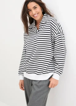 Sweat-shirt col polo et encolure en V