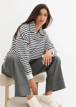 Sweat-shirt col polo et encolure en V