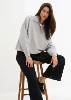 Sweat-shirt col polo et encolure en V