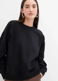 Sweat-shirt en coton à large col côtelé
