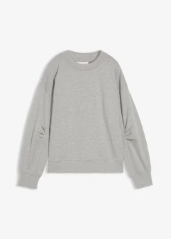 Sweat-shirt en coton à large col côtelé