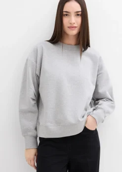 Sweat-shirt en coton à large col côtelé
