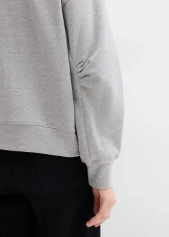 Sweat-shirt en coton à large col côtelé