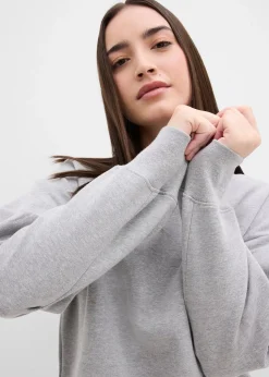 Sweat-shirt en coton à large col côtelé