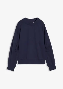 Sweat-shirt en coton à large col côtelé