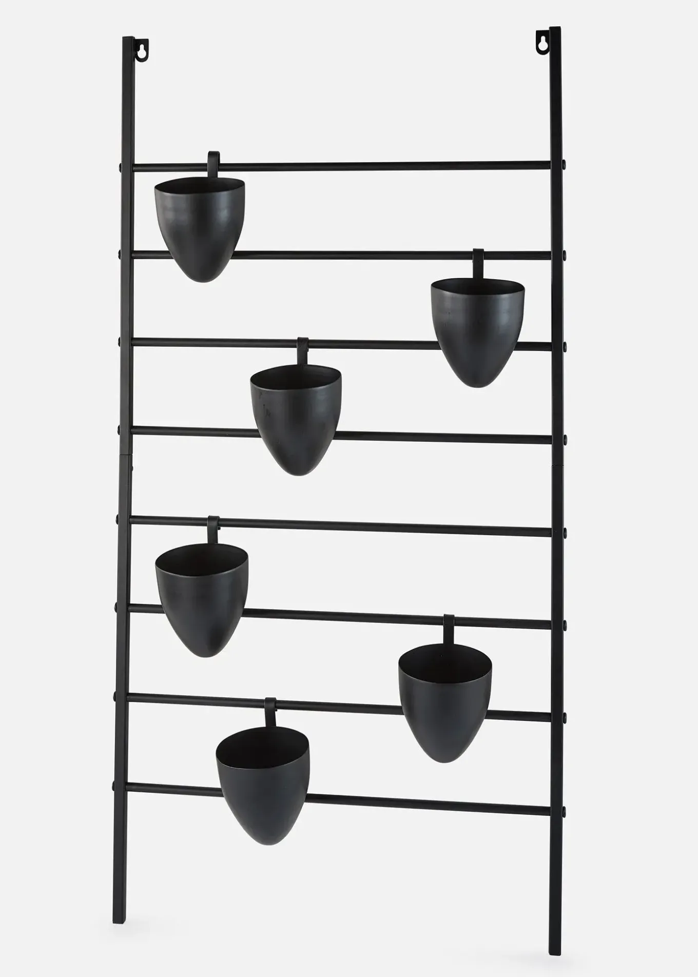 Étagère haute avec six pots de fleurs