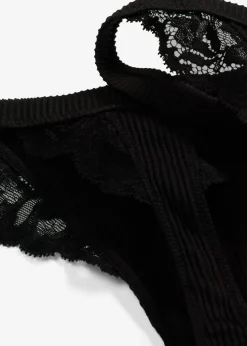 Tanga string en matière douce et côtelée