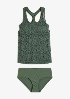 Tankini (ens. 2 pces) en dentelle
