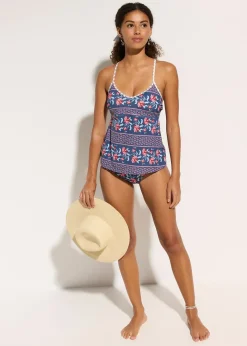 Tankini (ens. 2 pces) à bretelles croisées
