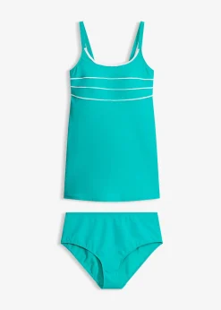 Tankini long à coutures décoratives (ens. 2 pces)