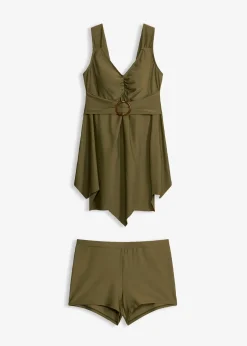 Tankini long (ens. 2 pces) à larges bretelles