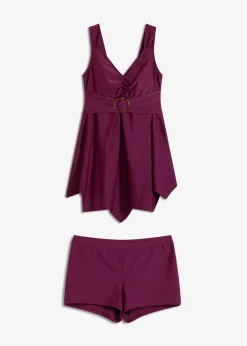 Tankini long (ens. 2 pces) à larges bretelles