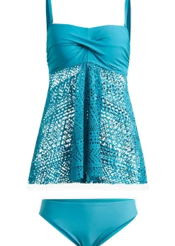 Tankini long (ens. 2 pces) avec dentelle