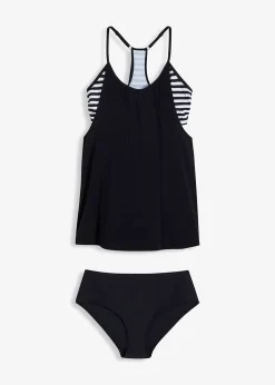Tankini long (ens. 2 pces) effet superposé