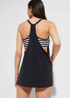 Tankini long (ens. 2 pces) effet superposé