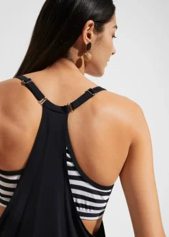 Tankini long (ens. 2 pces) effet superposé