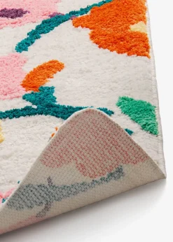 Tapis de bain tufté à motif floral multicolore