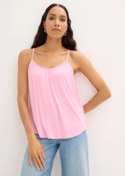 Top à fines bretelles en viscose fluide