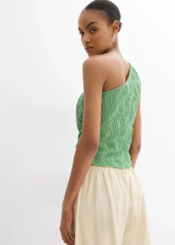 Top asymétrique en matière texturée