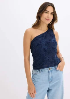 Top brodé une épaule