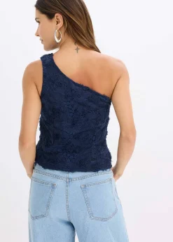 Top brodé une épaule