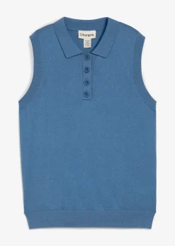 Top en fine maille avec soie et col polo