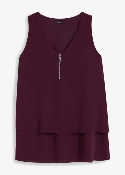 Top en viscose à encolure zippée