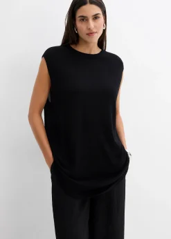 Top fluide en maille de viscose, coupe ballon