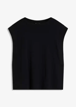 Top oversize avec mancherons en bord-côte