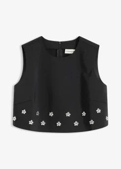 Top sans manches en coton mélangé