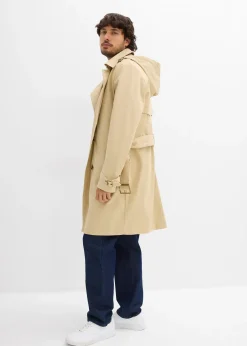 Trench-coat déperlant avec capuche amovible