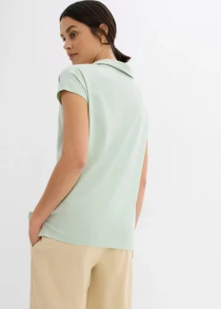 T-shirt à col polo ouvert