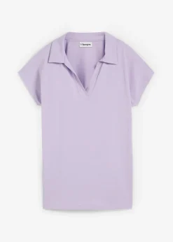 T-shirt à col polo ouvert