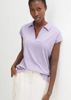 T-shirt à col polo ouvert
